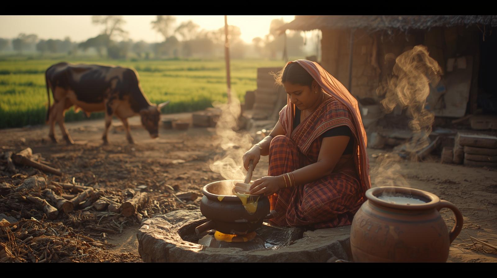 Village ghee making
