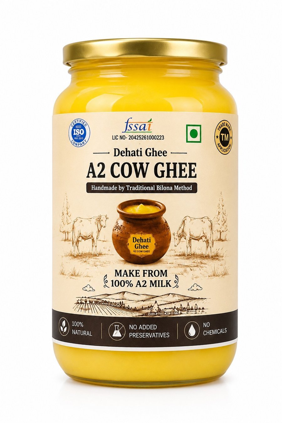 Dehati Ghee A2 Desi Cow Ghee product jar
